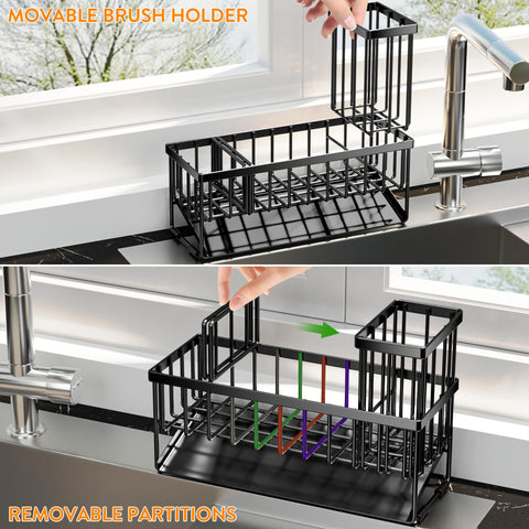 Cisily countertop soap dispenser organizer neatly arranges bottles and brushes