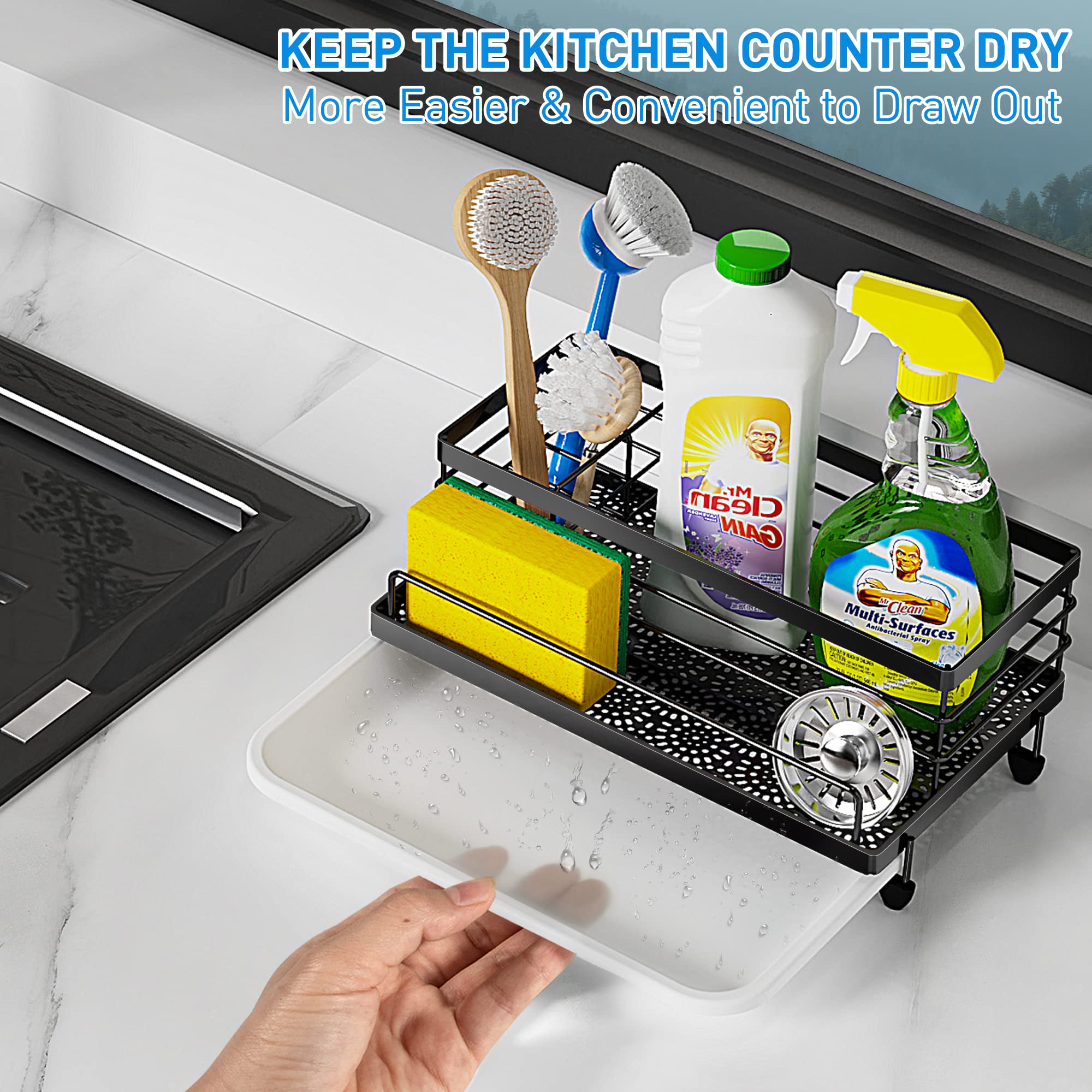 Cisily drip tray design drains quickly to keep surfaces dry.
