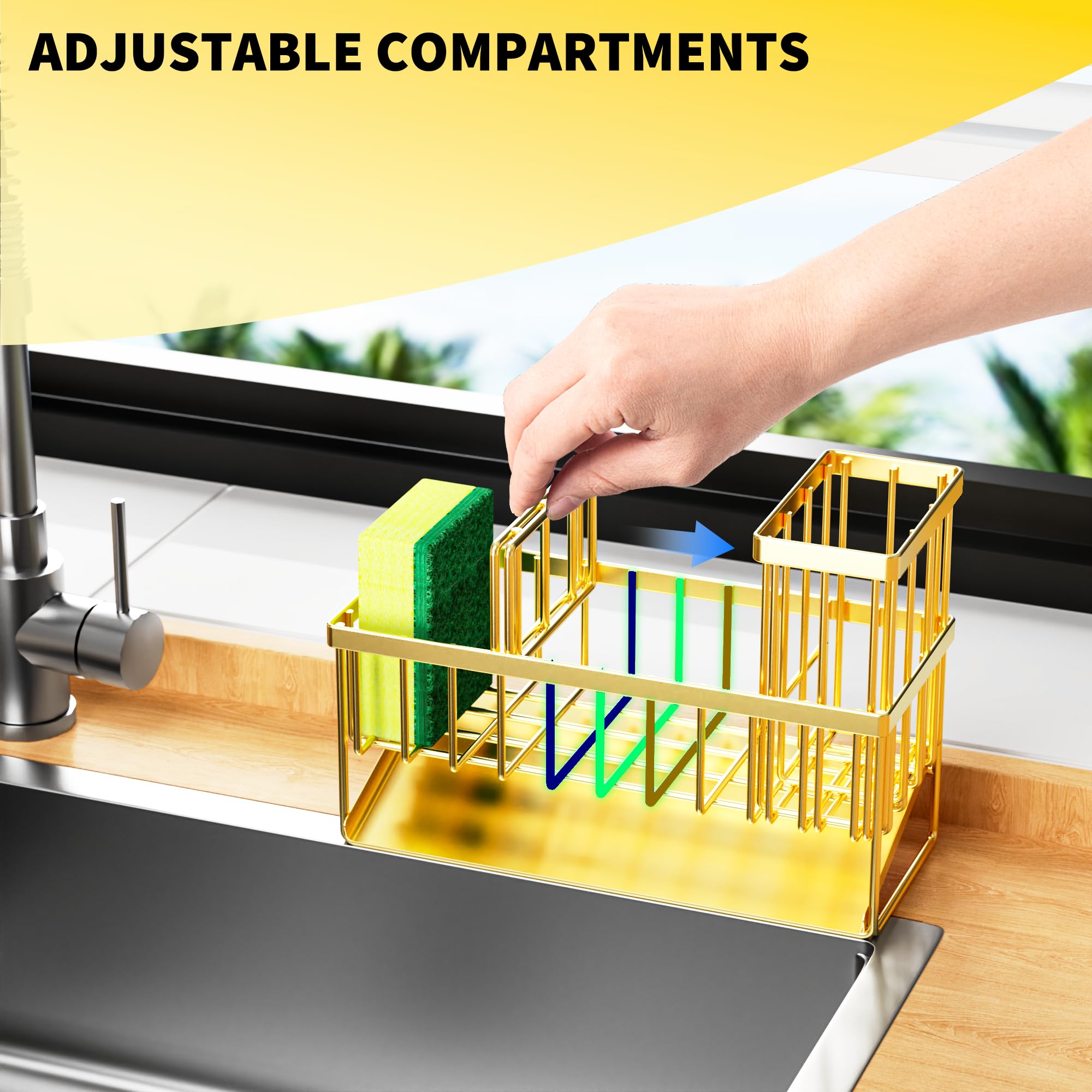 Cisily Gold Sink Caddy rustproof stainless steel resists daily wear