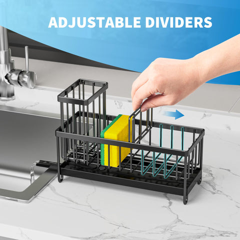 Cisily three-compartment design keeps sponge, bottle, and stopper organized