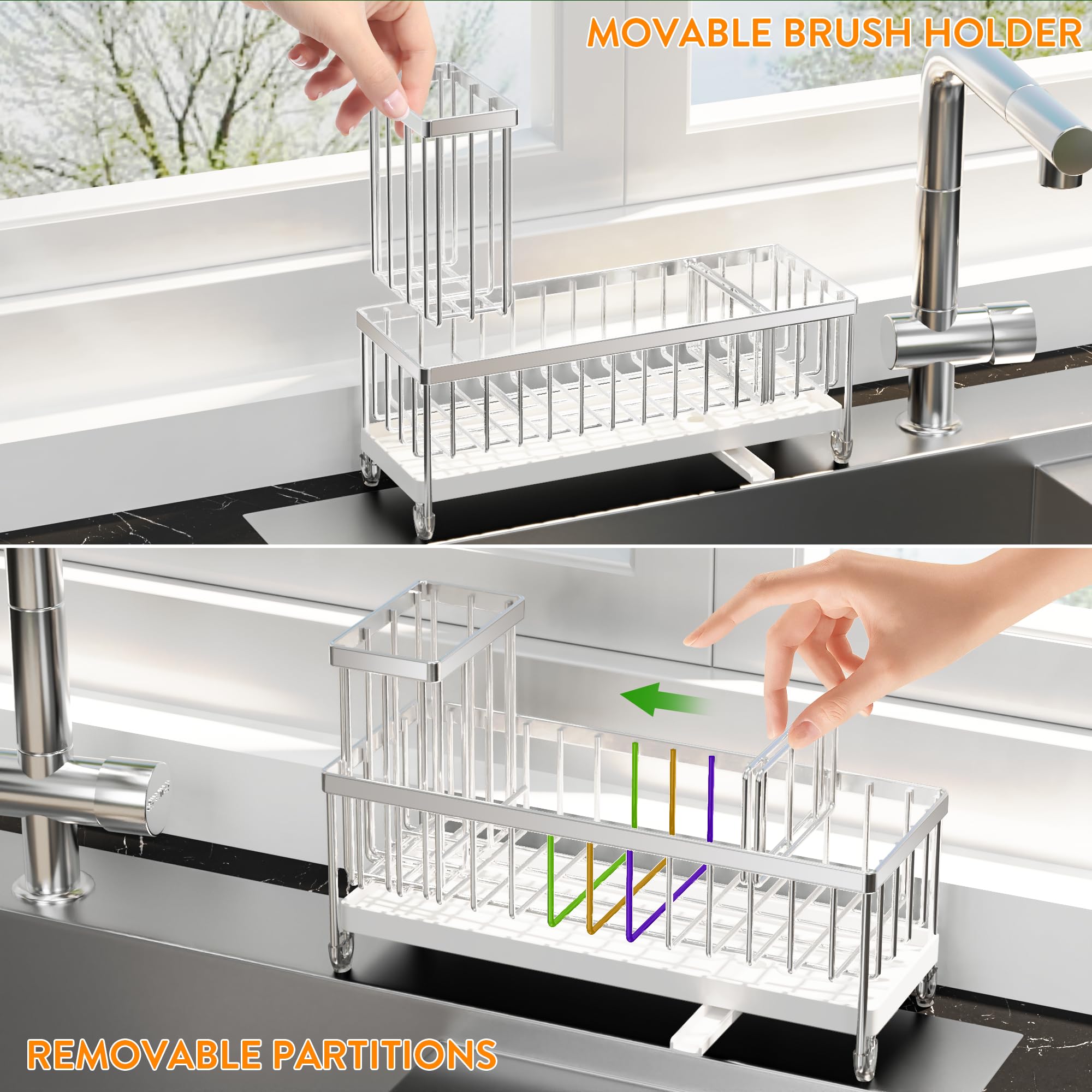 Cisily non-slip feet keep the organizer stable on the counter.