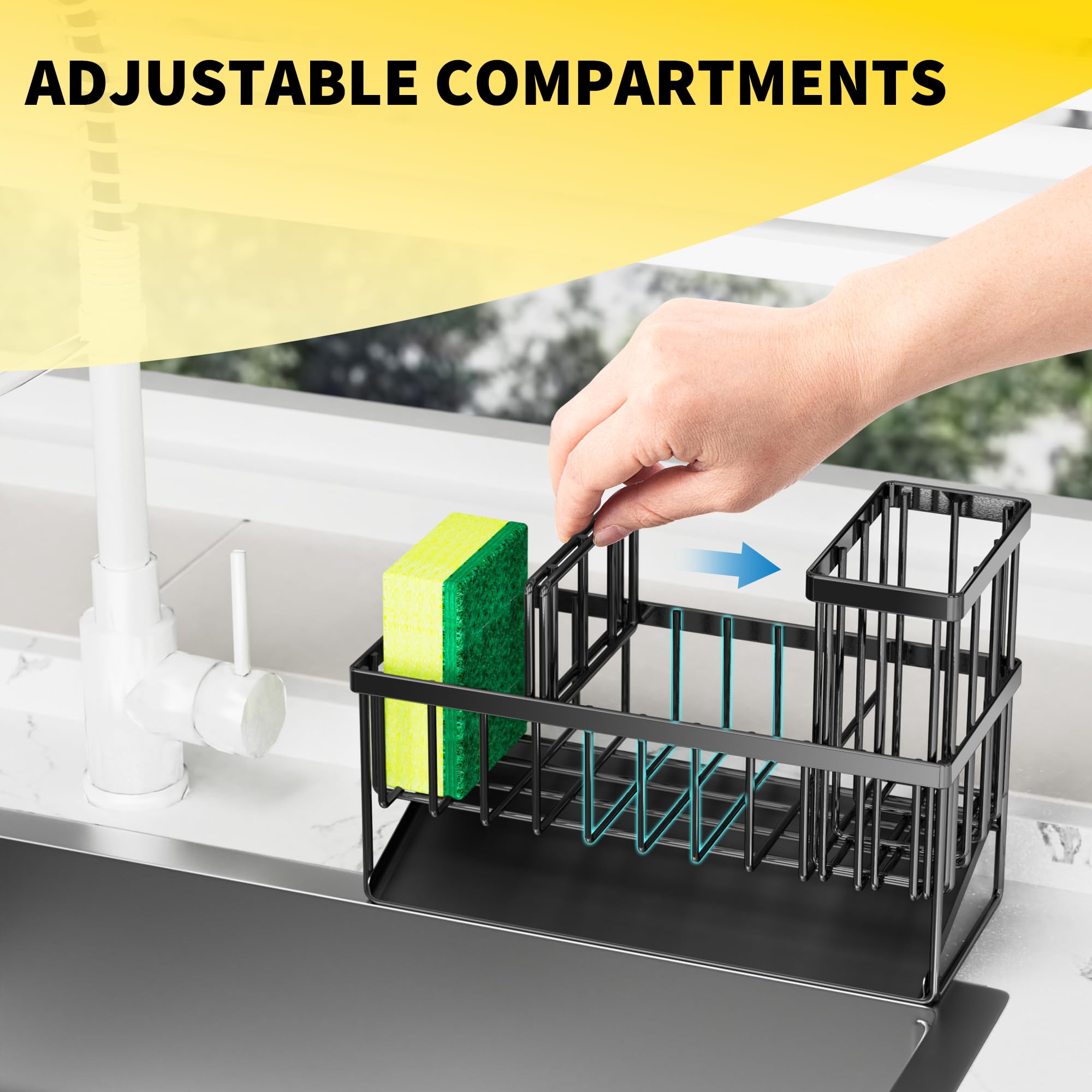 Cisily rustproof 304 stainless steel sink organizer with durable finish
