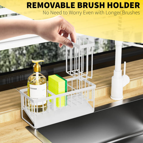 Cisily sink caddy brush holder adds space for brushes.