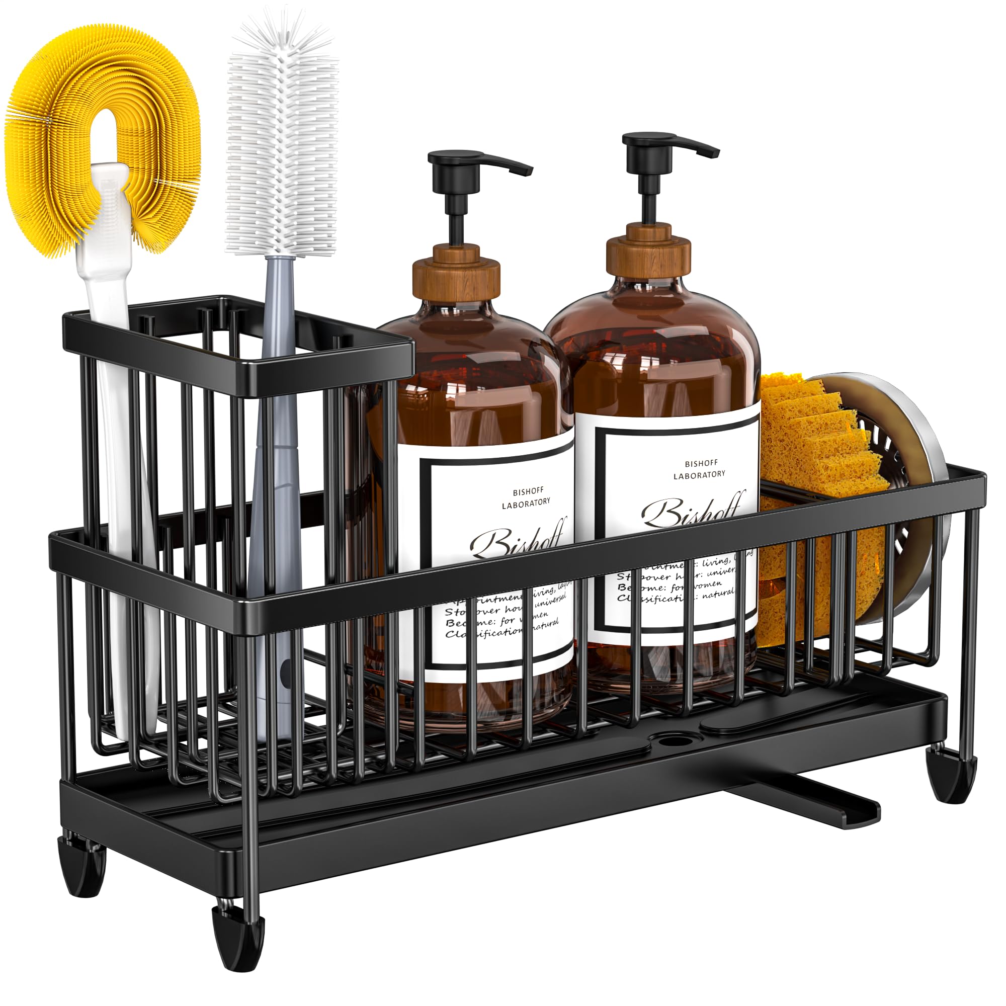 Cisily counter organizer reduces clutter and keeps sink area clean.