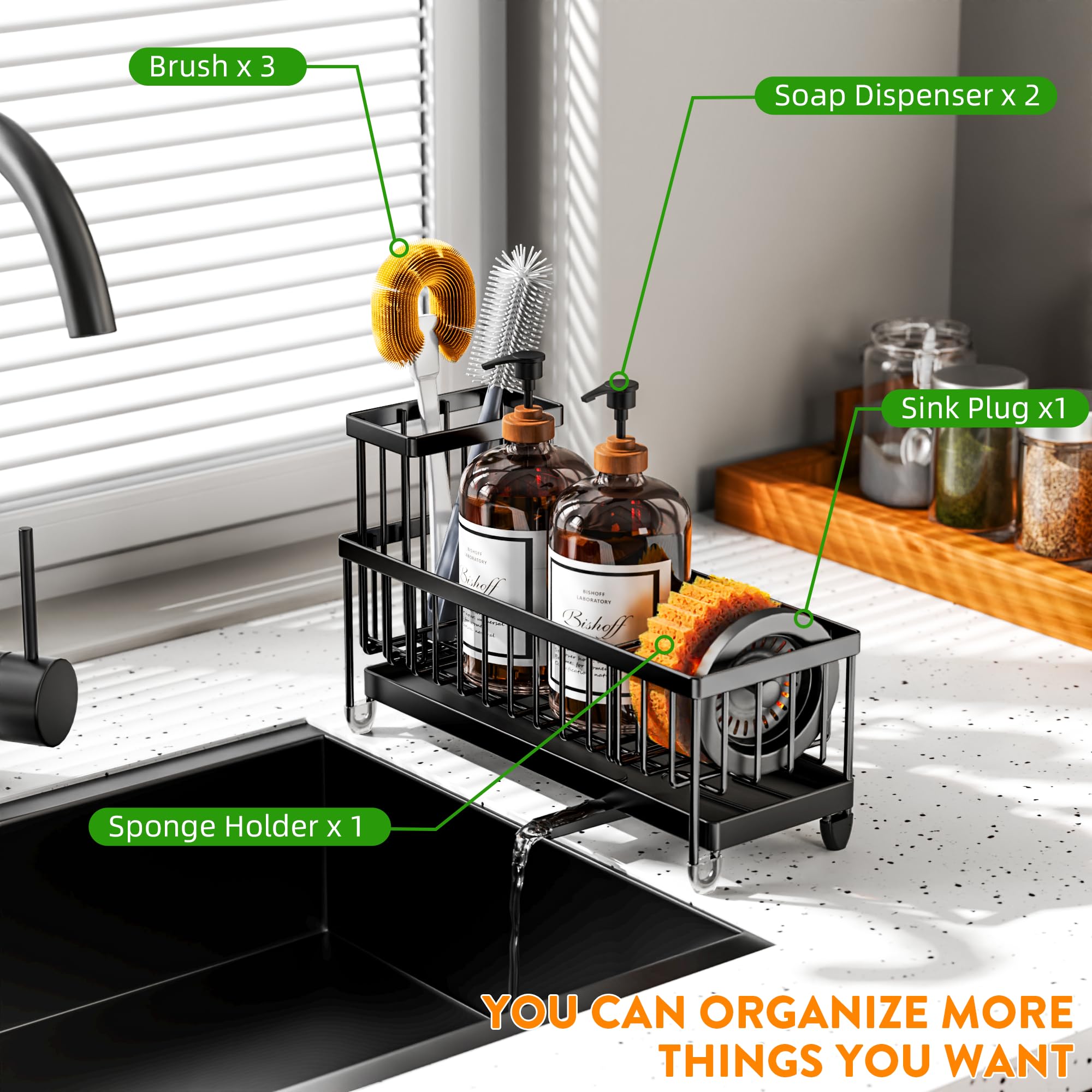 Cisily rustproof stainless steel finish resists moisture near sinks.