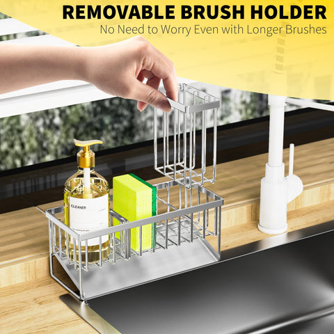 Cisily sink caddy drainage system demonstrates angled path for quick sponge drying.