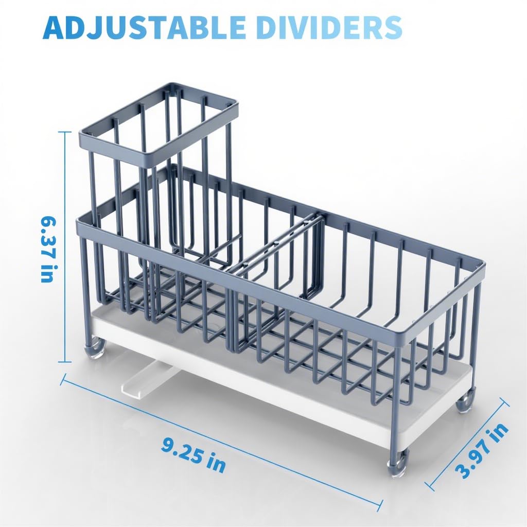 Cisily rustproof stainless steel sink caddy resists corrosion for long-lasting use.