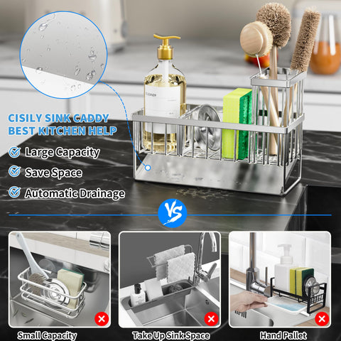 Cisily stainless steel close-up highlighting rustproof construction and smooth edges.