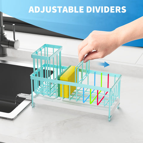 Cisily sponge holder with high brush holder for upright brushes and quick drying