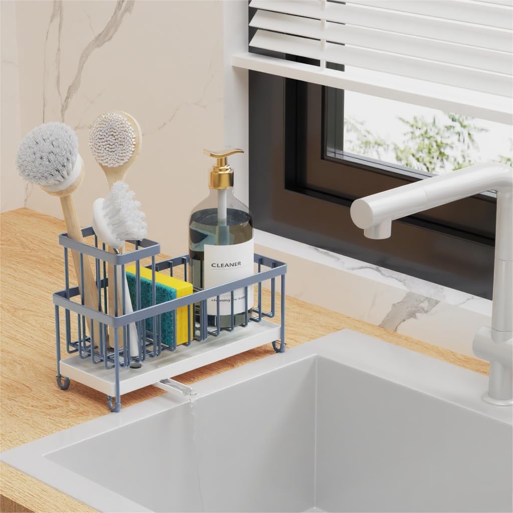 Cisily divider design keeps sponge, brush, and bottle separate for tidier countertops.
