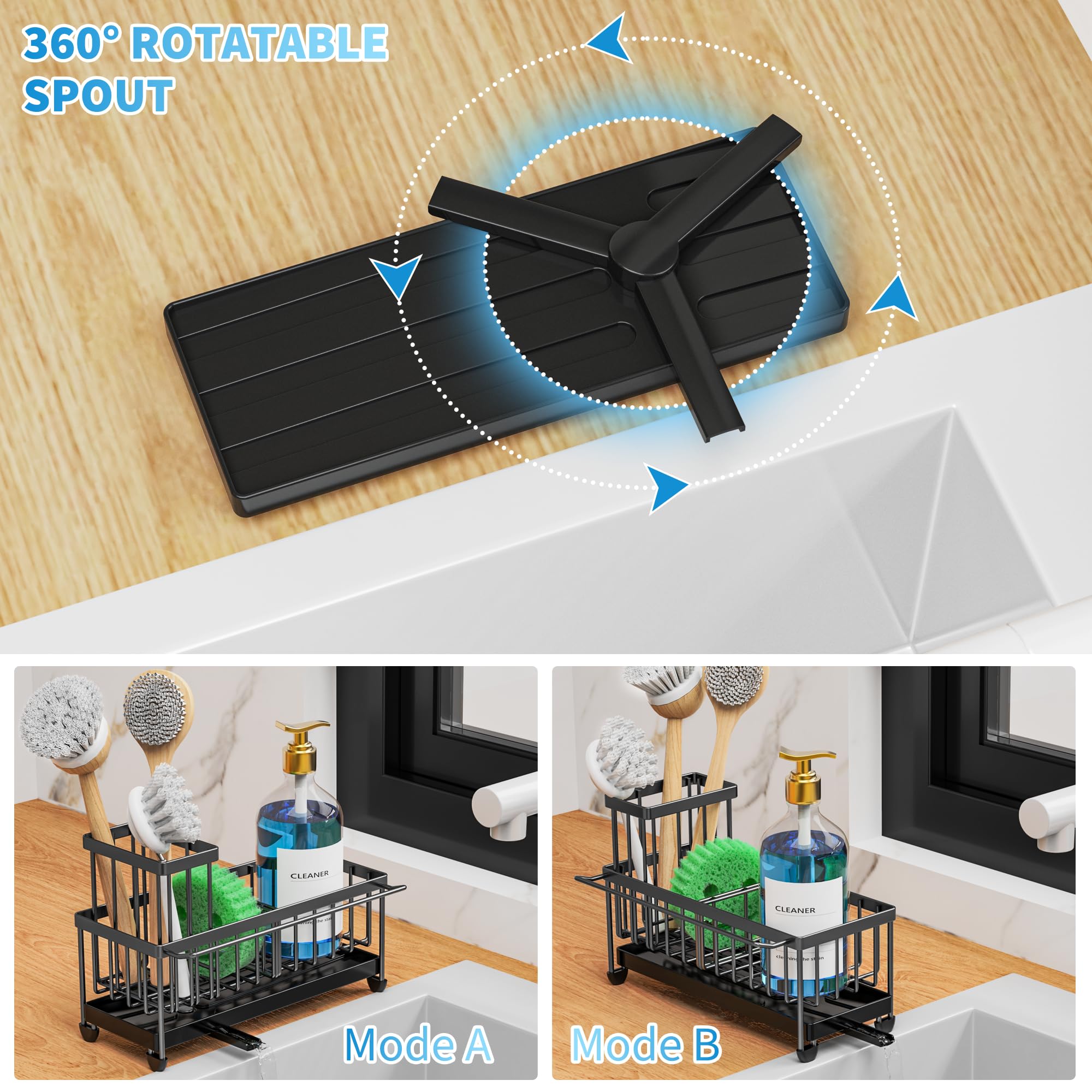 Cisily upgraded brush holder keeps kitchen brushes neatly separated and accessible.