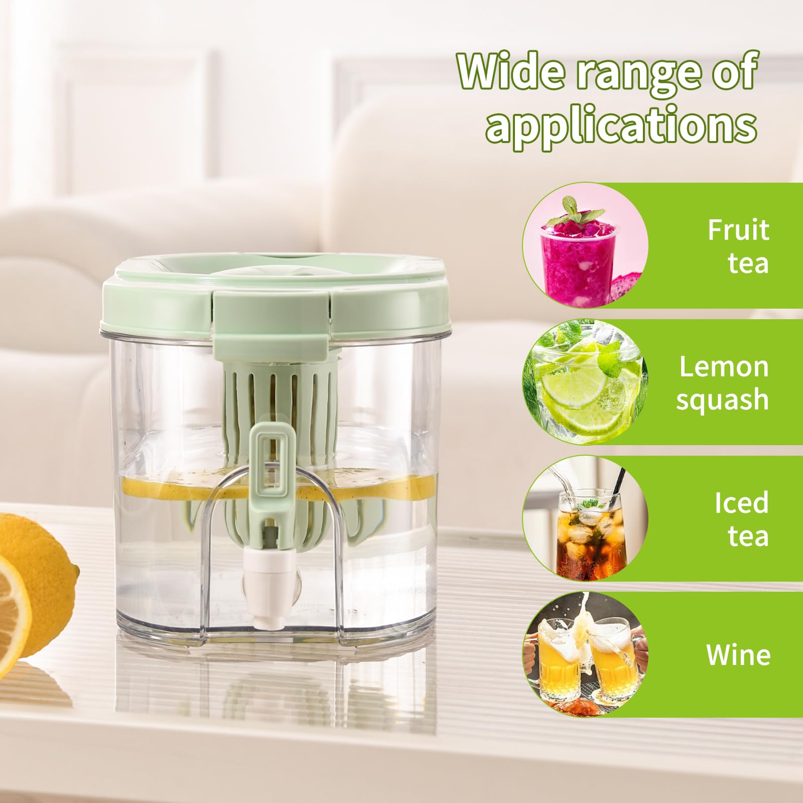 CISIREE 1-gallon pitcher inside fridge, minimizing refills during gatherings.
