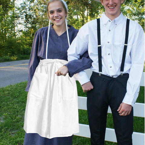 Cityelf cotton linen half apron waist ties provide secure fit with retro flair.