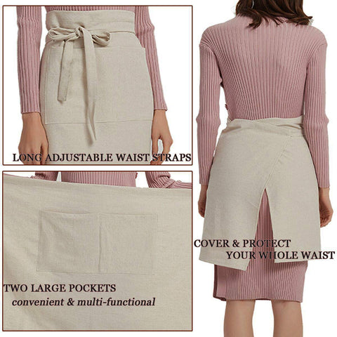 Cityelf Linen Server Apron easy-care fabric for busy kitchens.