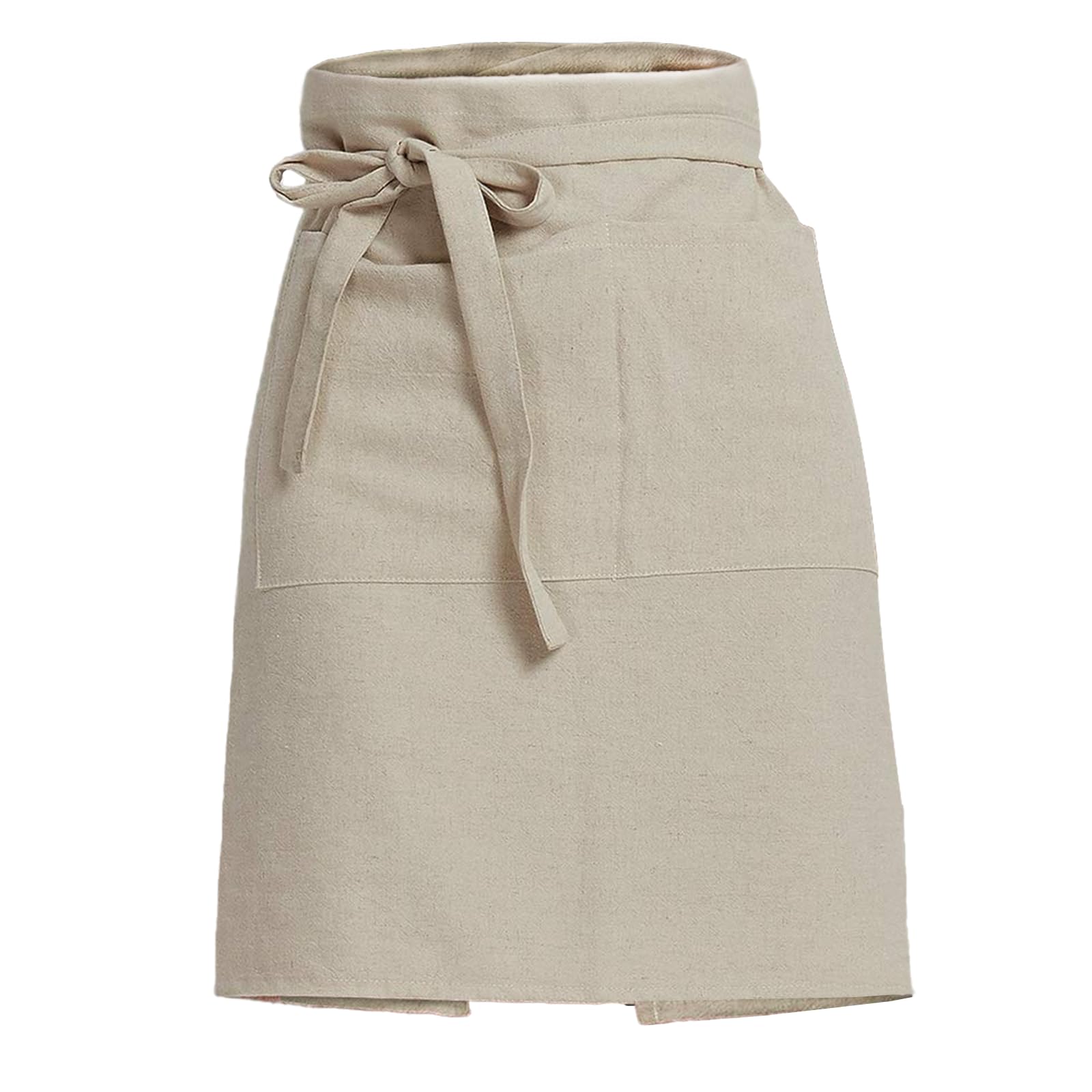 Cityelf Linen Server Apron front view with breathable cotton-linen fabric for comfort.