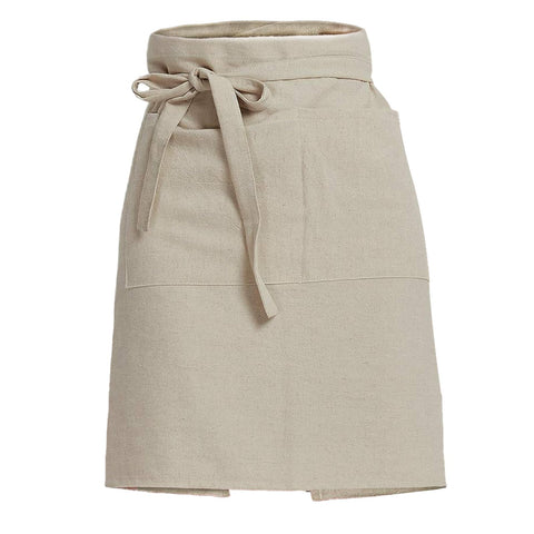 Cityelf Linen Server Apron front view with breathable cotton-linen fabric for comfort.