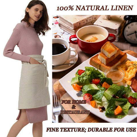 Cityelf Linen Server Apron stylish half-apron design for cooks and servers.