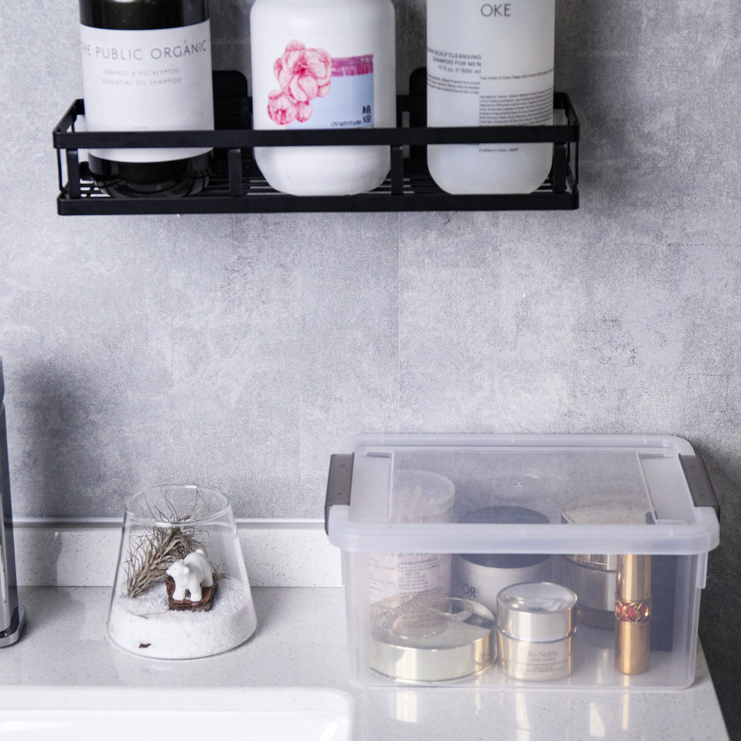 Citylife compact storage bin demonstrating the 9.1 by 6.7 by 4.1 inch size.