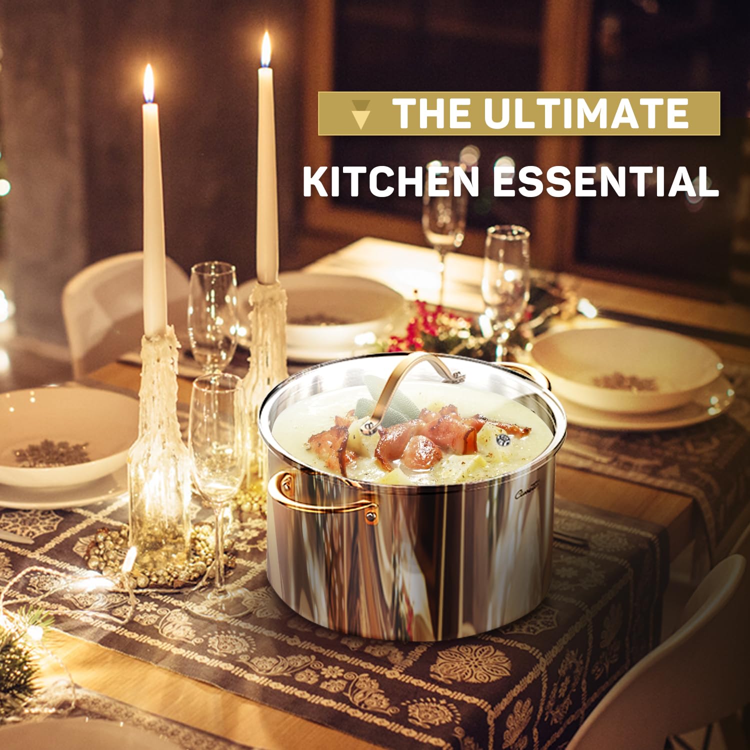 Ciwete 18/10 interior supports healthier cooking and easy cleanup.