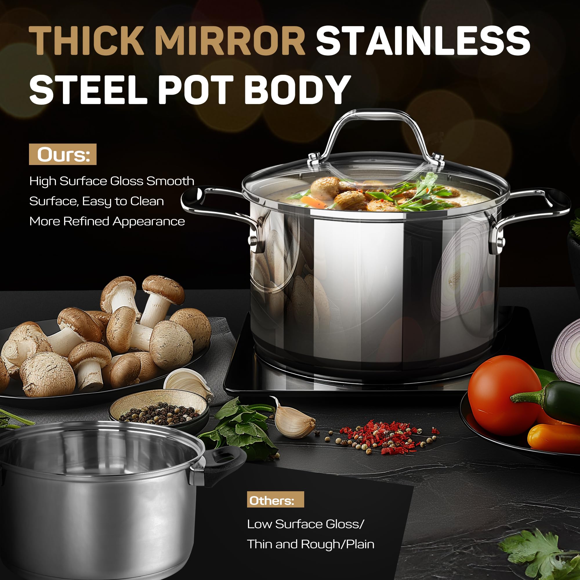 Ciwete 4 quart stockpot with lid for family meals
