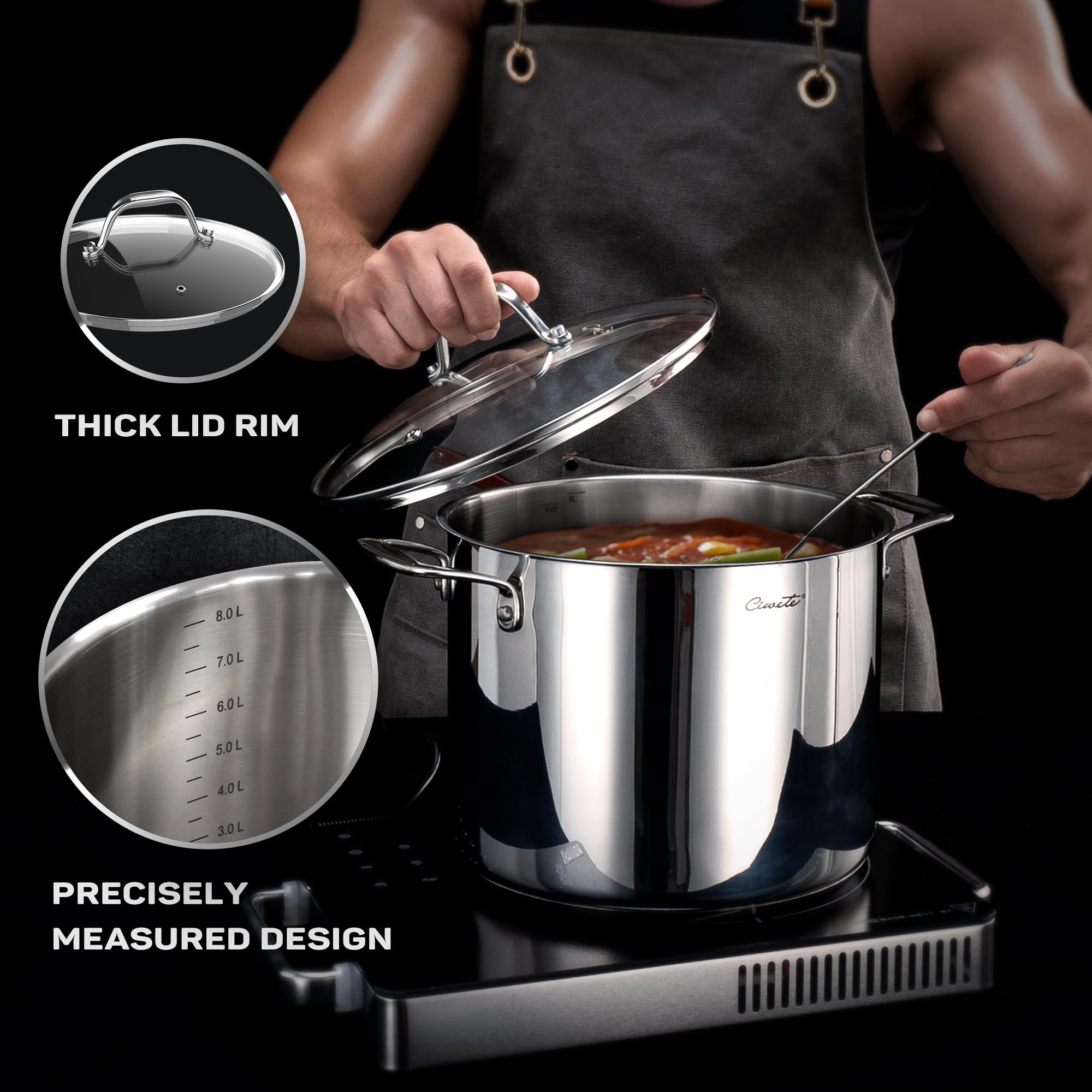 Ciwete 8 inch frying pan with stay cool handle for safe sautéing