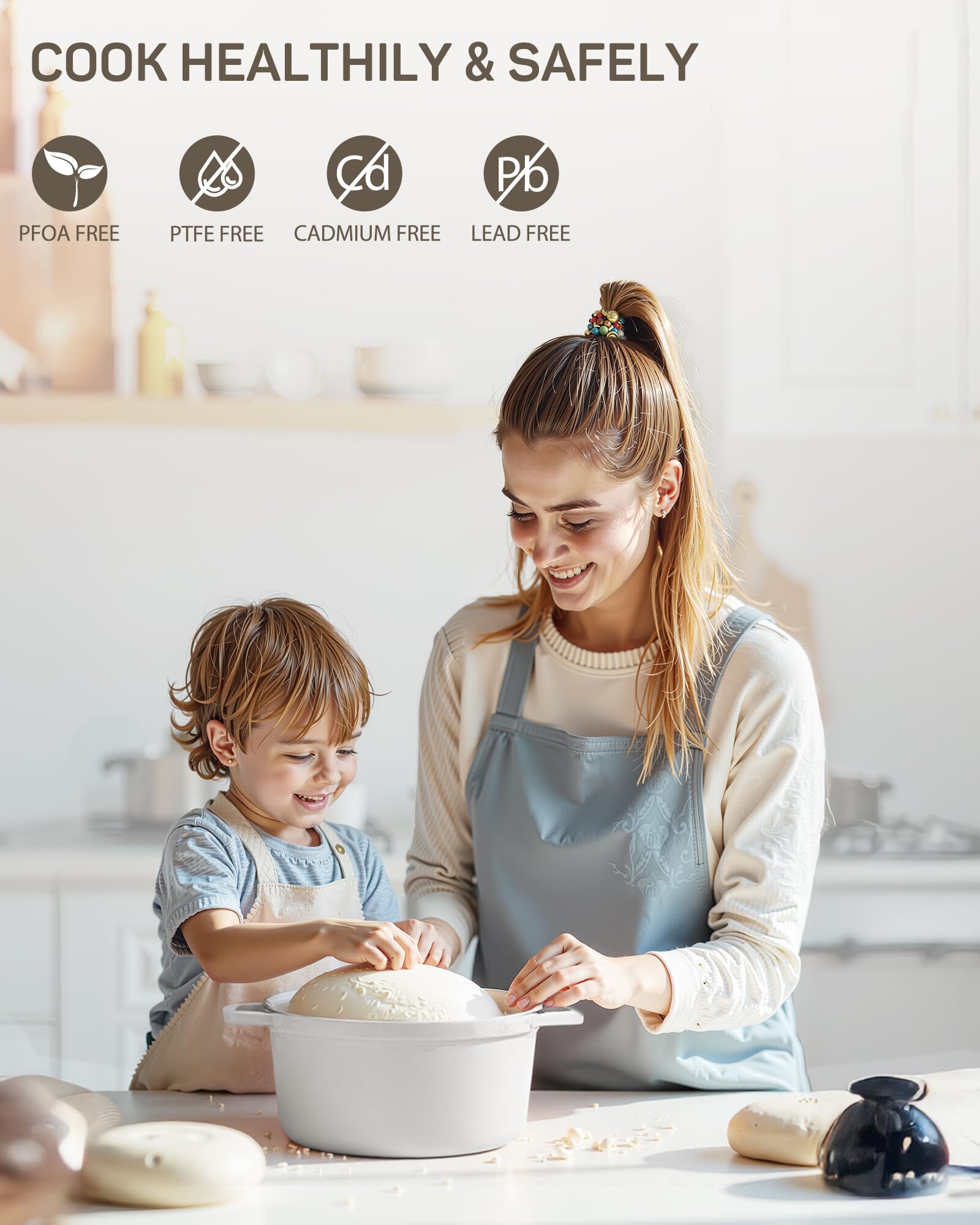 Ciwete Dutch oven on stovetop demonstrates versatile cooking flexibility.
