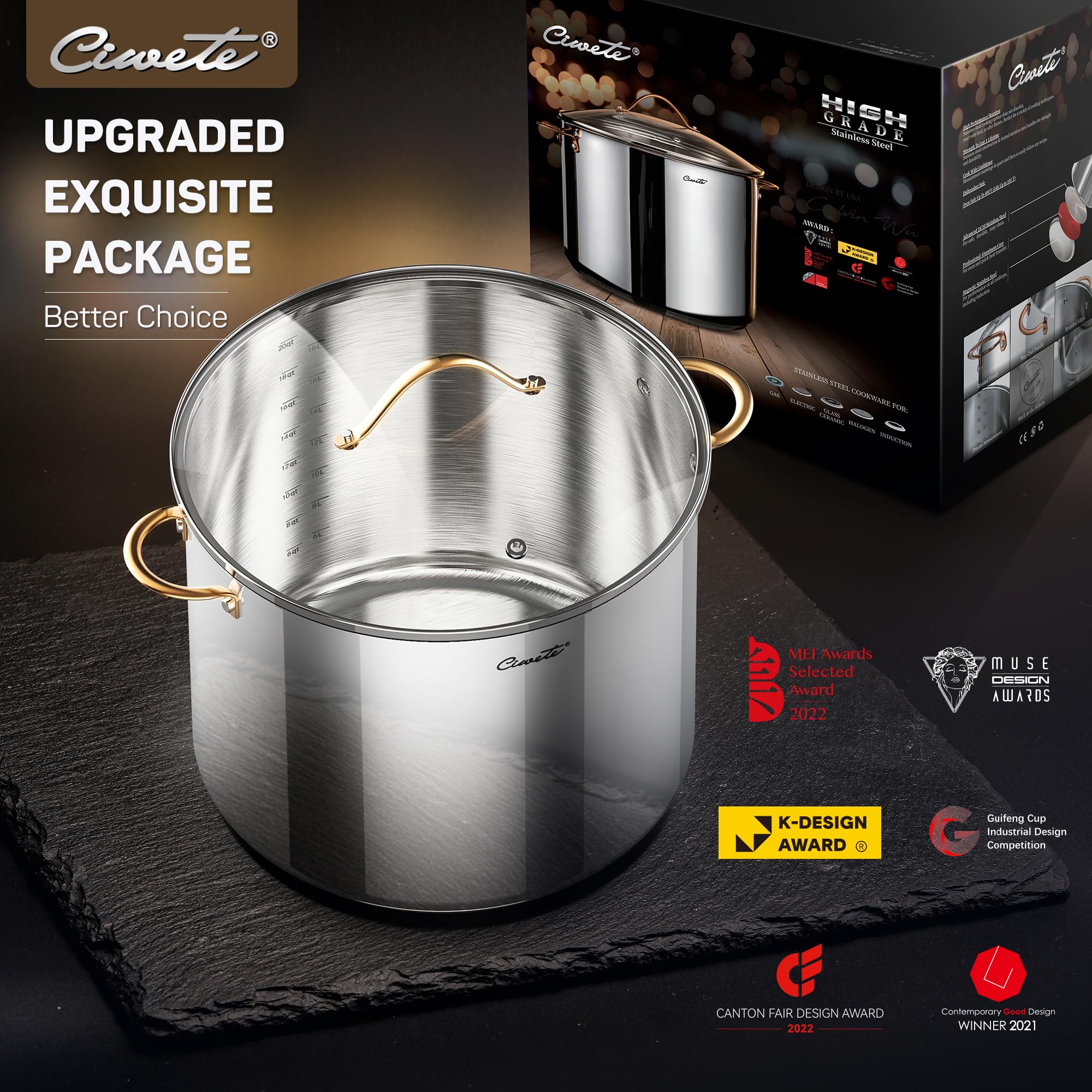 Ciwete gift-ready packaging enhances presentation for gifting stock pots