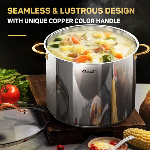 Ciwete stock pot on a stove shows versatile kitchen performance