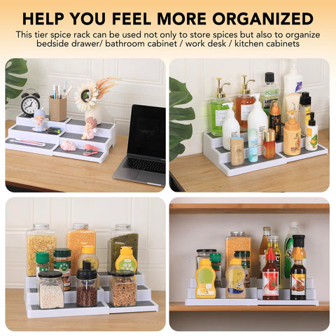 CiWiVOKi two-pack spice rack set saves space and expands storage.