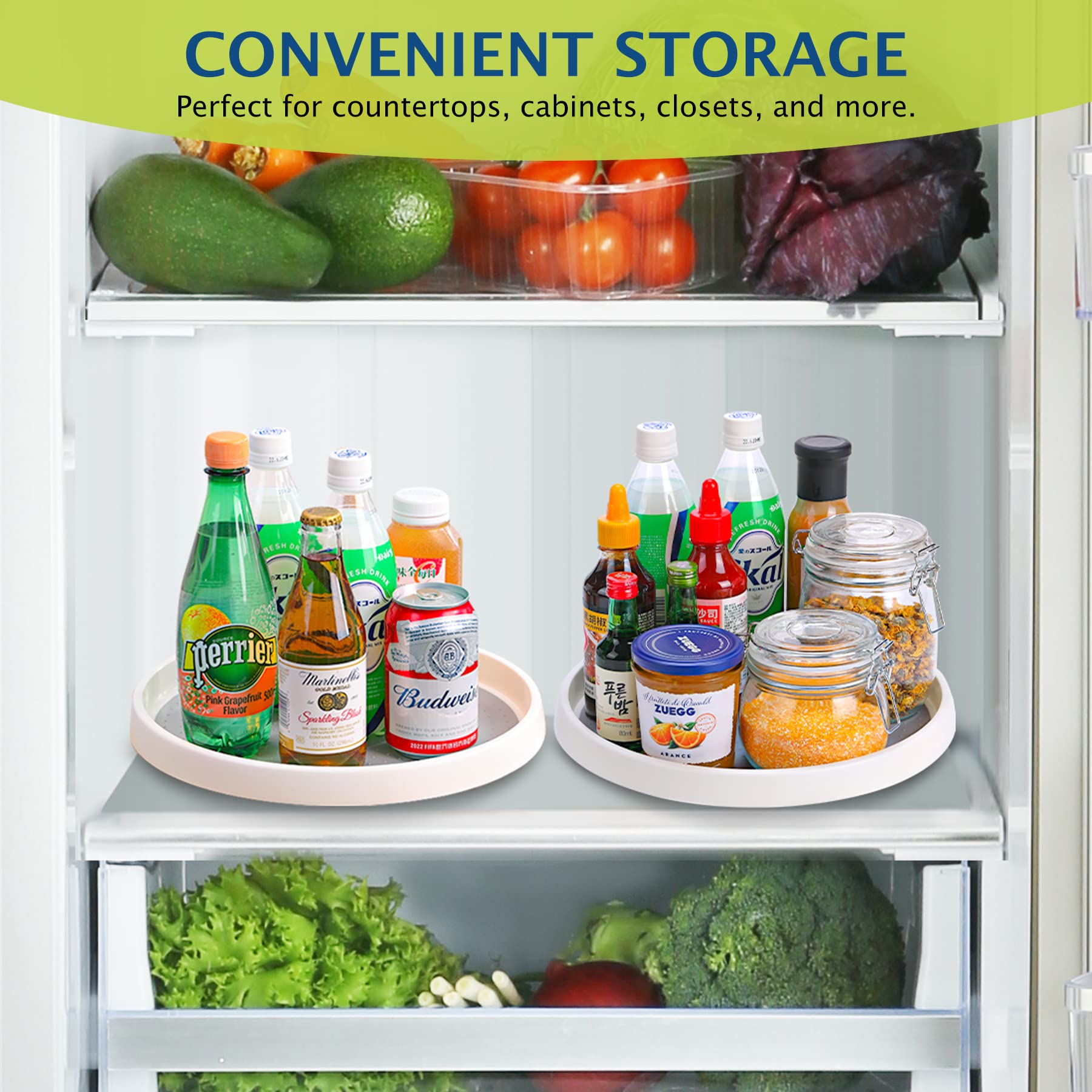 CiWiVOKi spaces-saving turntable suits countertops and bathroom vanities for tidy surfaces.