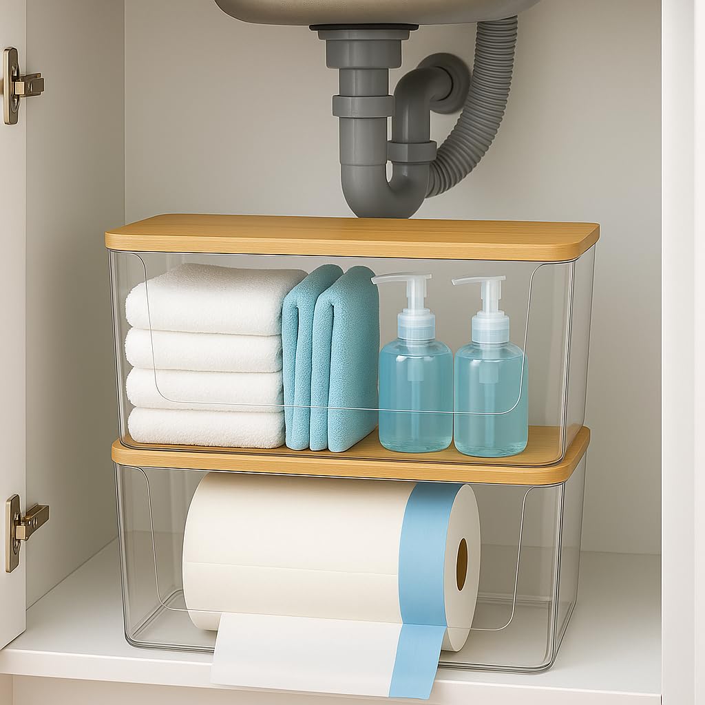 CiWiVOKi garbage bag dispenser with clear front for quick refills and at-a-glance bag level check.