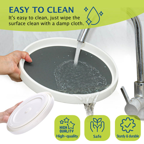 CiWiVOKi under-sink organizer maximizes cabinet space with a full 360-degree spin.