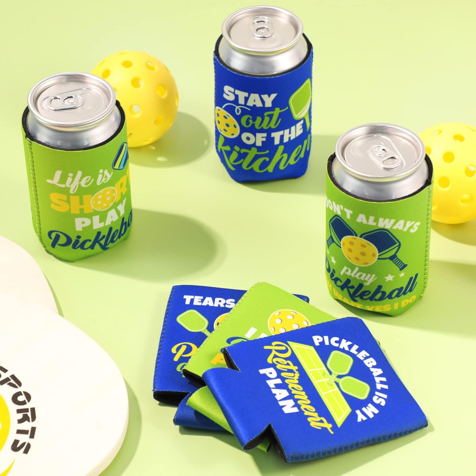 CiyvoLyeen pickleball can cooler saying-1 keeps 12oz beverages cold during a game