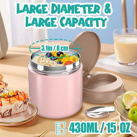 CJACJA wide-mouth lunch box in pink makes filling and washing effortless.