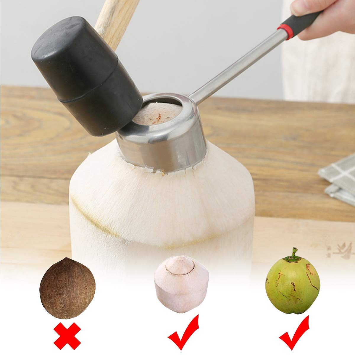 CJFocus silicone mat protects countertops during coconut prep.