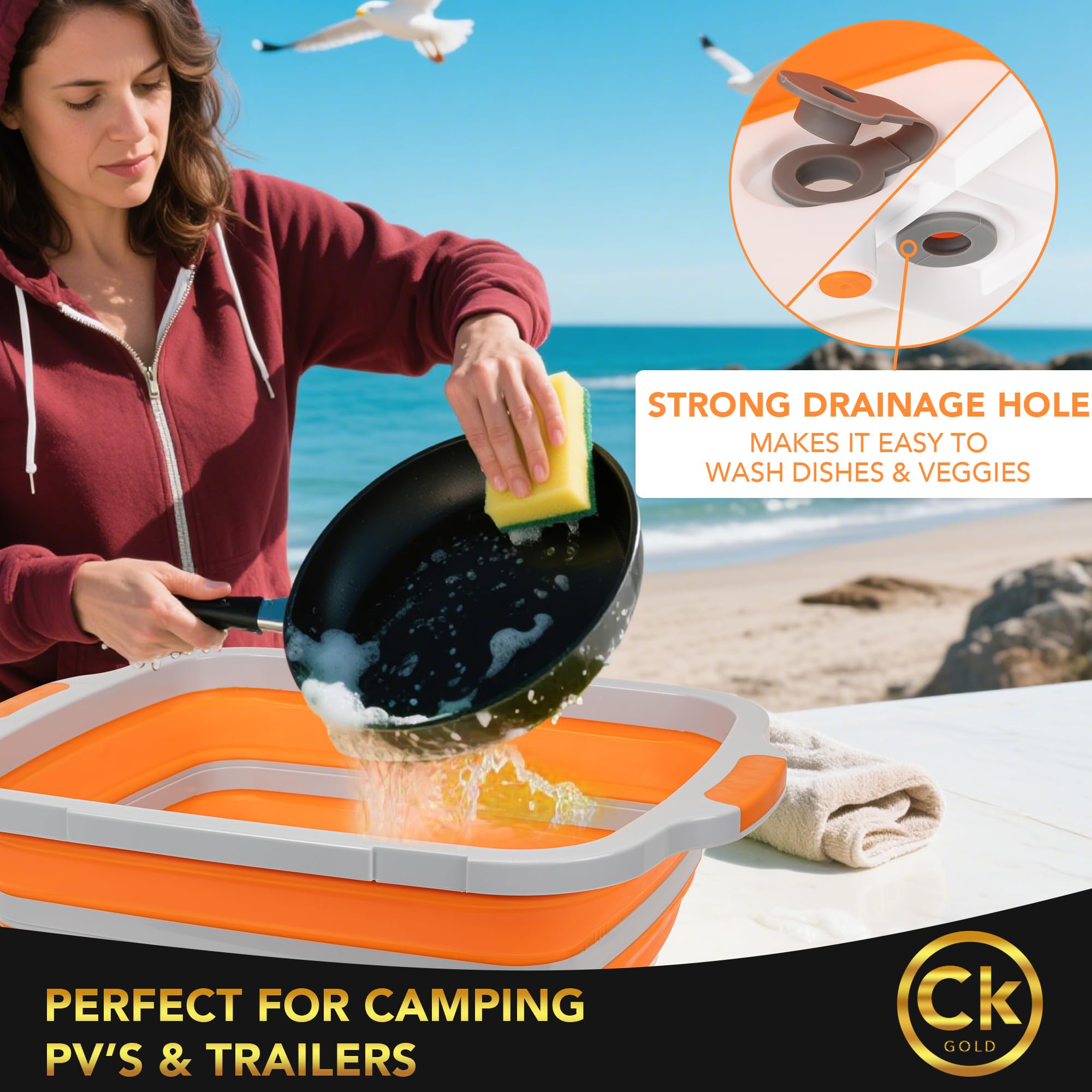 CK GOLD food storage tub suitable for marinating, prepping, and washing