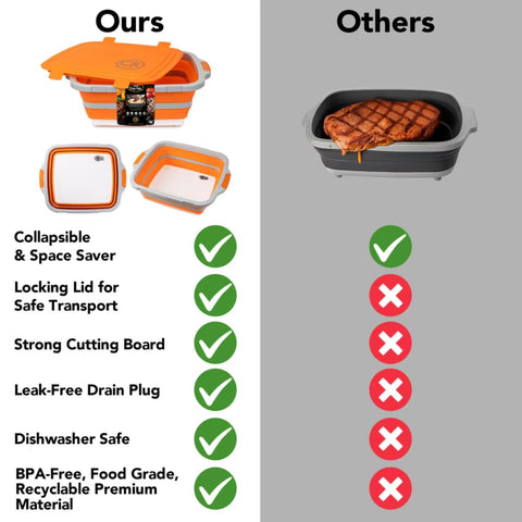 CK GOLD orange color prep tub ideal for outdoor camping and grilling