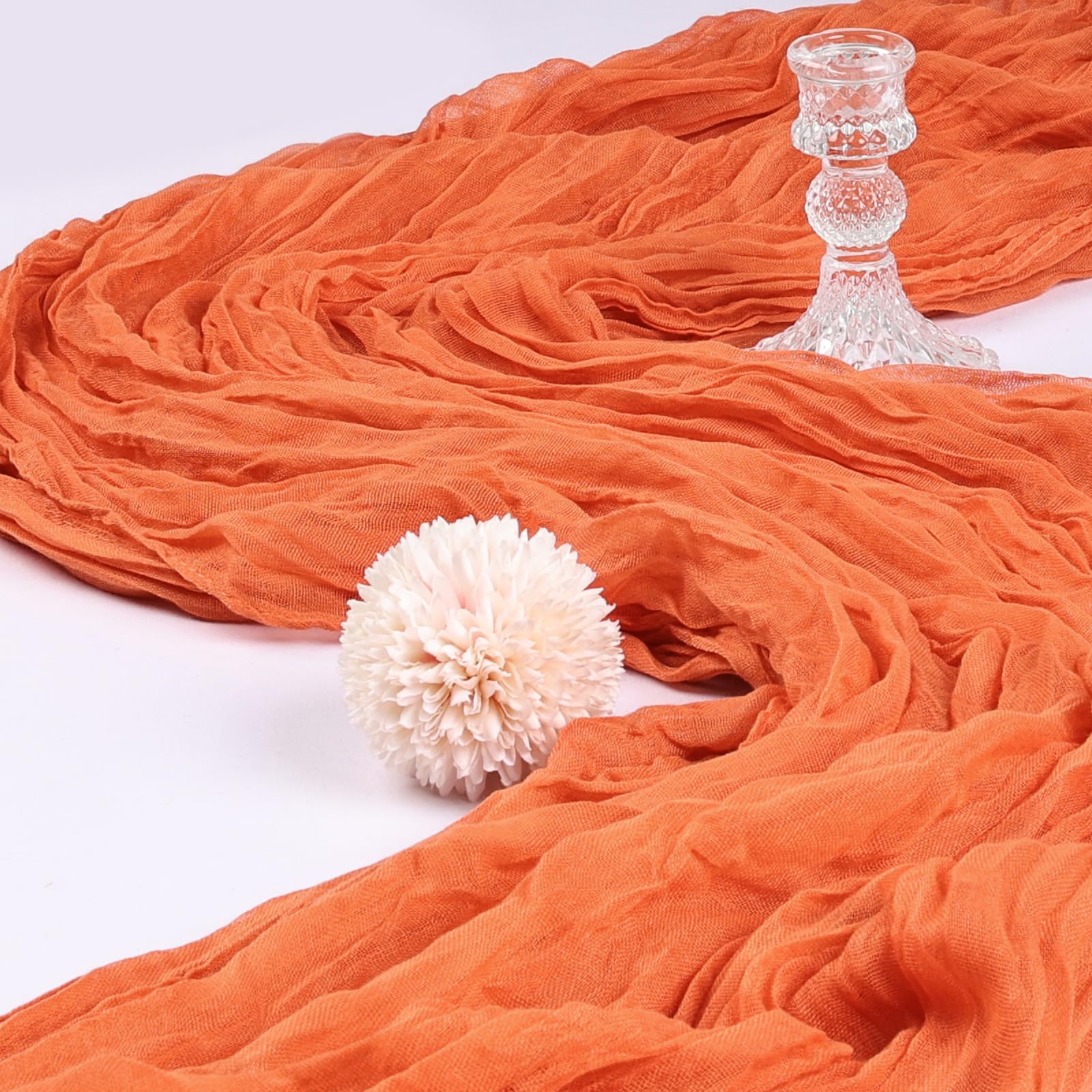 CKIKU wedding table decor orange runner enhances rustic centerpieces.