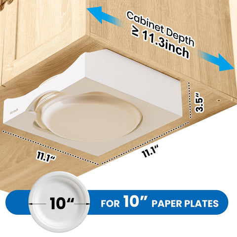 CKIU 10-inch plate dispenser shown for vertical storage and easy access