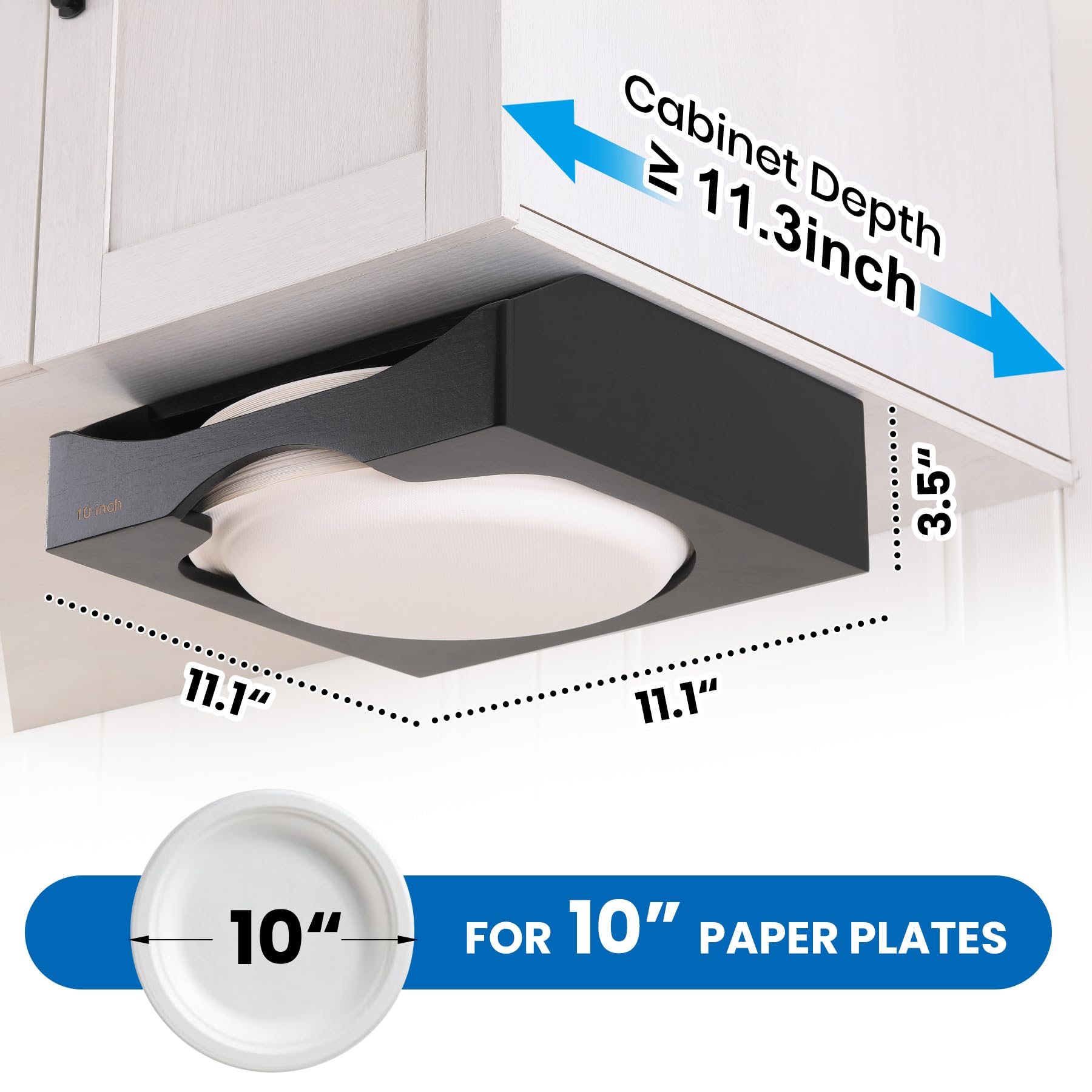 CKIU 10-inch plates neatly stored for quick, tidy plate access.