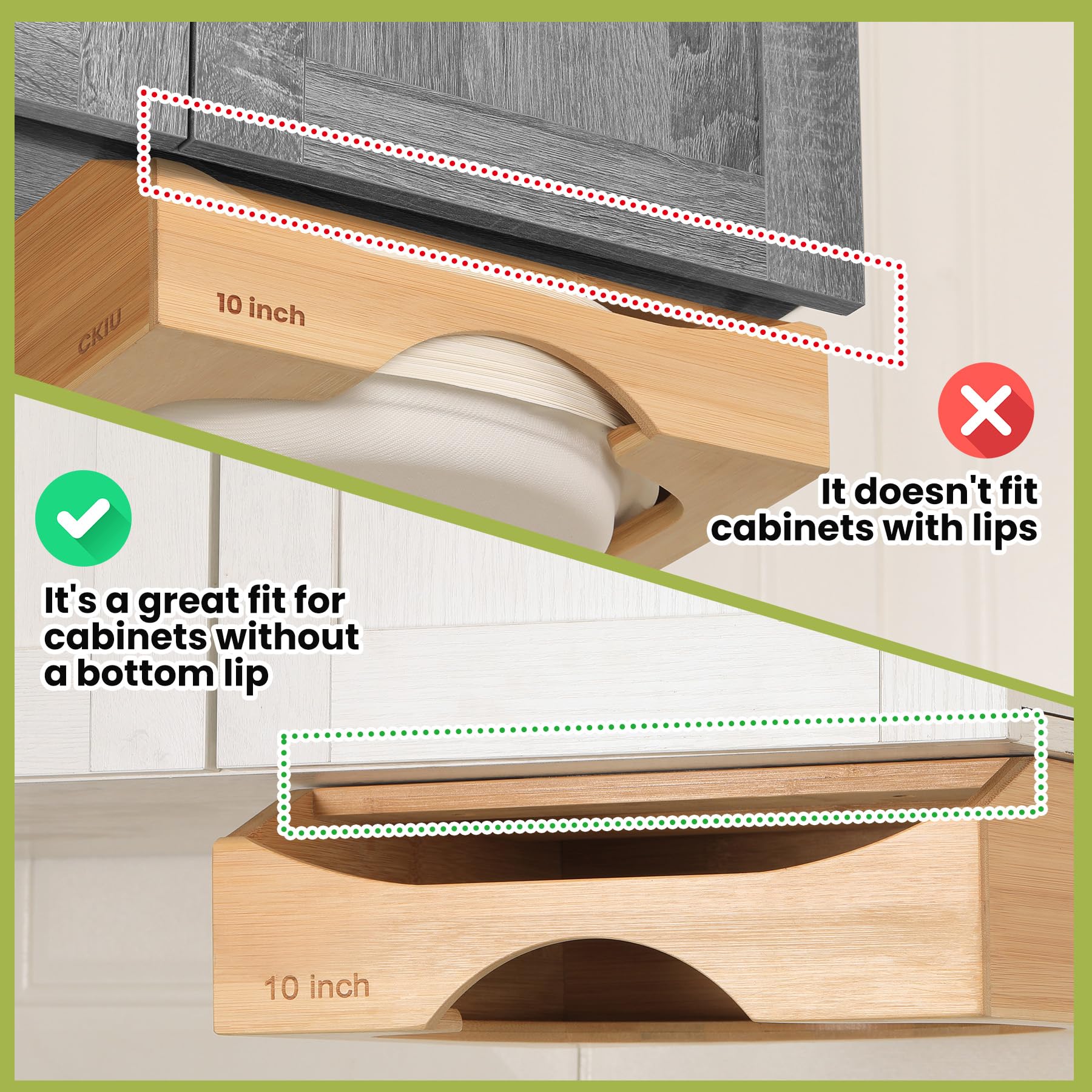 CKIU compact dispenser holds 10-inch plates for tidy storage