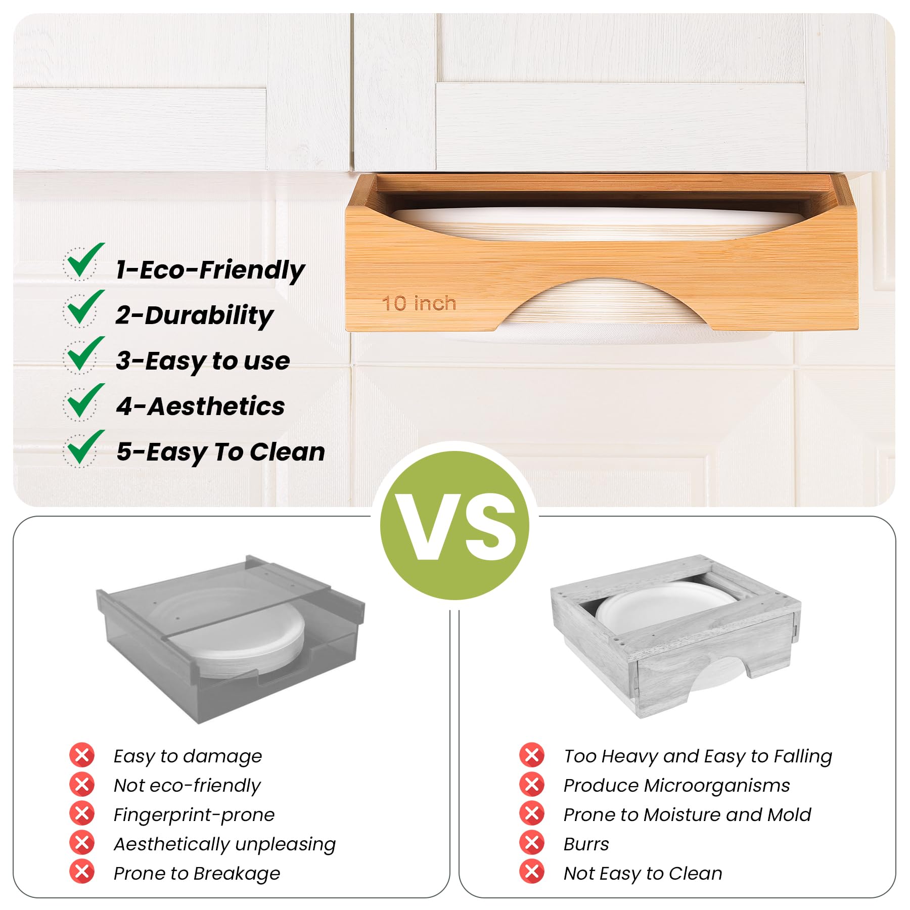 CKIU durable bamboo construction dispenser combines strength and style