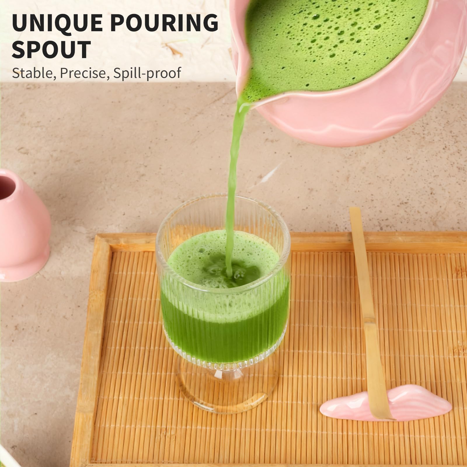 CL FUN bamboo matcha whisk ideal for creamy, frothy whisking