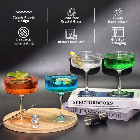CL FUN espresso martini glass ideal for bold coffee cocktails.