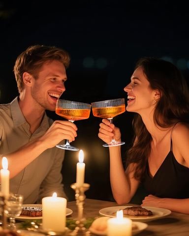 CL FUN hand-blown crystal glassware offers timeless durability for everyday use.