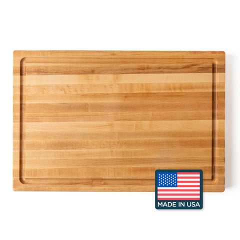 CLARK'S Maple Cutting Board with deep juice groove for mess containment
