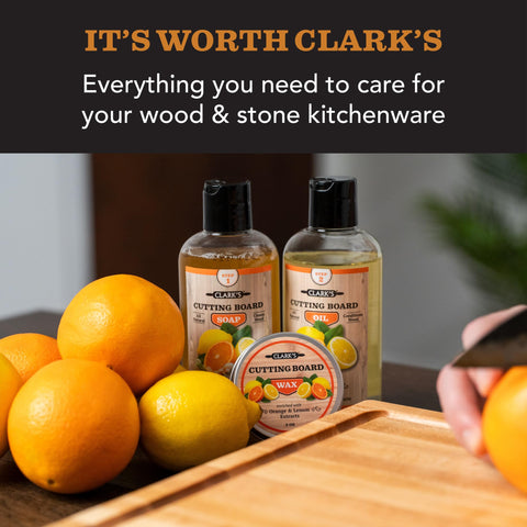 CLARK'S Maple Cutting Board shows natural grain for everyday use