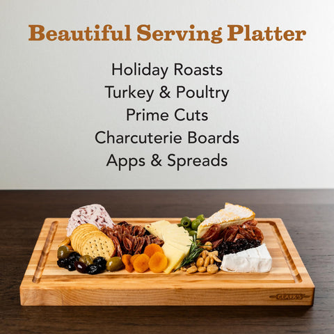 CLARK'S Maple Cutting Board proudly made in the USA, durable and sturdy