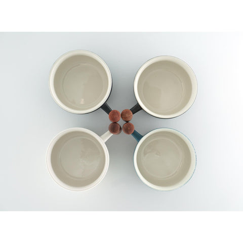 CLASGLAZ mug with wooden handle suitable for tea bags and coffee