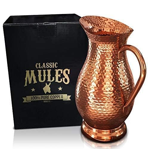 Classic Mules Pure Copper Pitcher 70oz pour for cool, refreshing beverages.